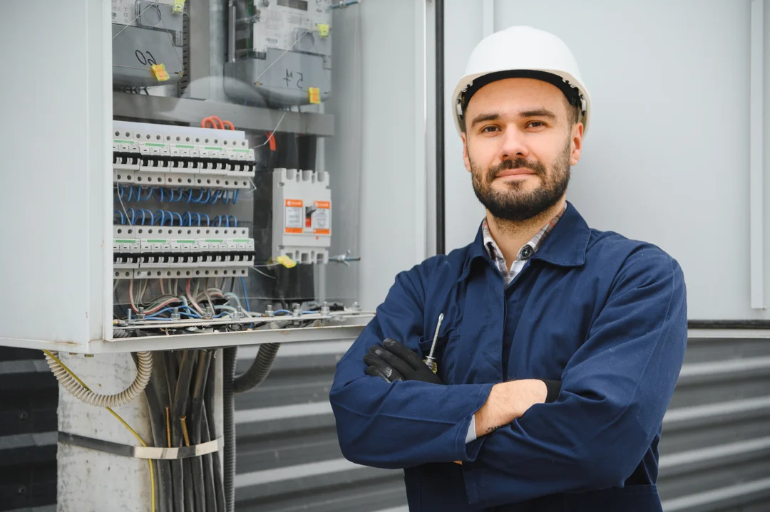 confident-electrician-poses-by-electrical-box-indo-eurocruitment